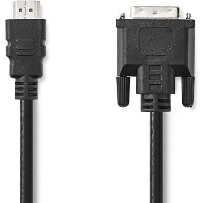 Nedis 2m HDMI till DVI-D videokabeladapter - Svart Nedis 2m HDMI till DVI-D videokabeladapter - Svart