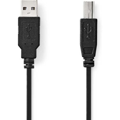 Nedis USB-kaapeli - 0,5 m - Musta - USB 2.0 - Tulostin & Skanneri Nedis USB-kaapeli - 0,5 m - Musta - USB 2.0 - Tulostin & Skanneri