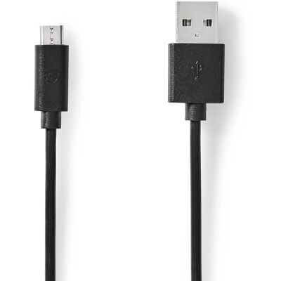 Nedis USB-kabel - Micro-USB B - 1m - Svart - USB 2.0 - Ansluter enheter till datorer Nedis USB-kabel - Micro-USB B - 1m - Svart - USB 2.0 - Ansluter enheter till datorer