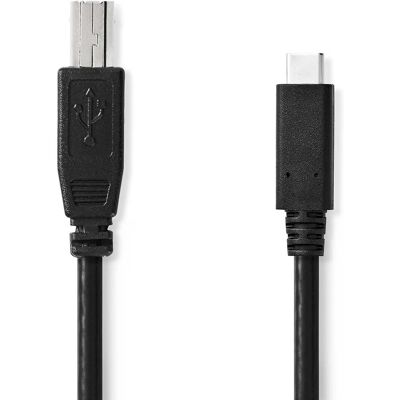 Nedis USB-kaapeli - USB-C til USB-B - 1m - Musta - USB 2.0 Nedis USB-kaapeli - USB-C til USB-B - 1m - Musta - USB 2.0