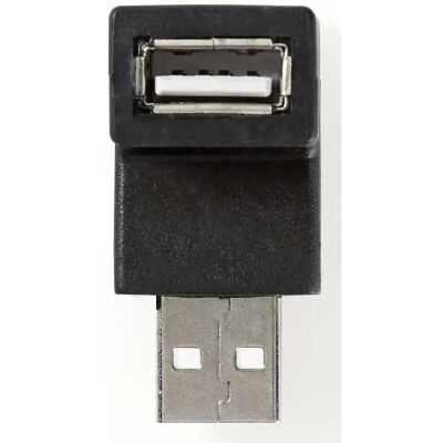 Nedis USB-A Adapter - USB 2.0 - Männlich zu Weiblich - Rund - Schwarz Nedis USB-A Adapter - USB 2.0 - Männlich zu Weiblich - Rund - Schwarz