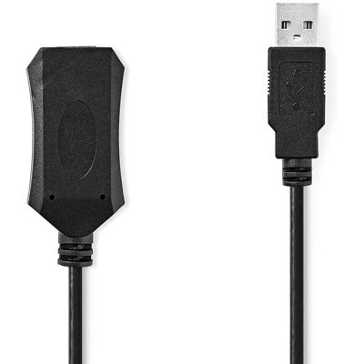Nedis Ultra-Lång USB-kabel - Svart - USB 2.0 10m Nedis Ultra-Lång USB-kabel - Svart - USB 2.0 10m