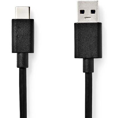 Nedis USB-kaapeli - USB 3.2 Gen 1 - 1m - USB A to USB C - Musta Nedis USB-kaapeli - USB 3.2 Gen 1 - 1m - USB A to USB C - Musta