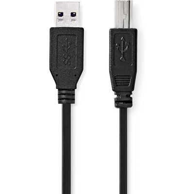 Nedis USB-kaapeli - 2m - USB 3.2 Gen 1 - USB A to B - Musta Nedis USB-kaapeli - 2m - USB 3.2 Gen 1 - USB A to B - Musta