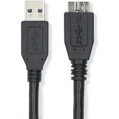 Nedis USB-kaapeli - USB 3.2 Gen 1 - 0,5 m - Musta Nedis USB-kaapeli - USB 3.2 Gen 1 - 0,5 m - Musta