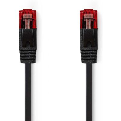 Nedis musta 2m CAT6 verkkokaapeli - Ei-suojattu, litteä, RJ45 Nedis musta 2m CAT6 verkkokaapeli - Ei-suojattu, litteä, RJ45