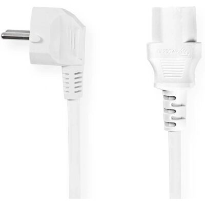 Nedis Strömkabel - 3 m, IEC 320 F-kontakt, Vit Nedis Strömkabel - 3 m, IEC 320 F-kontakt, Vit