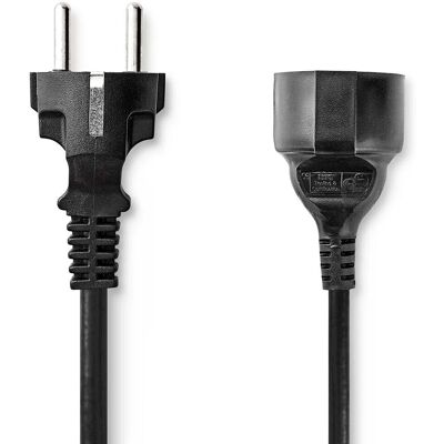 Kabel zasilający Nedis - 3m, Typ C, Niklowane, przedłużacz Kabel zasilający Nedis - 3m, Typ C, Niklowane, przedłużacz