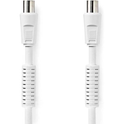 Nedis Koaksiaalikaapeli - 1 m Valkoinen - IEC (Coax) Uros/Näytteet, Nikkelöity, 75 Ohm Nedis Koaksiaalikaapeli - 1 m Valkoinen - IEC (Coax) Uros/Näytteet, Nikkelöity, 75 Ohm