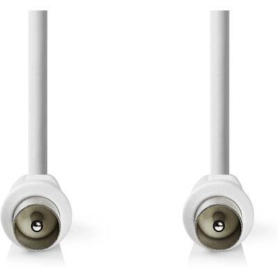 Nedis White 3m IEC Coaxial Cable - Coaxial Cable, IEC Male, Double Shielded Nedis White 3m IEC Coaxial Cable - Coaxial Cable, IEC Male, Double Shielded