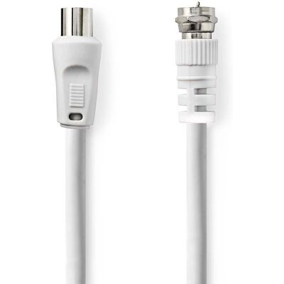 Nedis Modèle CSGL41800WT15 - Câble coaxial 1,5 m F type Blanc Nedis Modèle CSGL41800WT15 - Câble coaxial 1,5 m F type Blanc