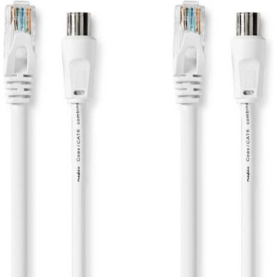 Nedis Vit Coax & Cat6 Kabel - 1,5m - TV & Internet Nedis Vit Coax & Cat6 Kabel - 1,5m - TV & Internet