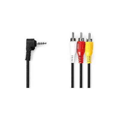 Nedis Cable de audio y vídeo - 3,5 mm, 3x RCA, Niquelado, 2m - Cable AV Nedis Cable de audio y vídeo - 3,5 mm, 3x RCA, Niquelado, 2m - Cable AV