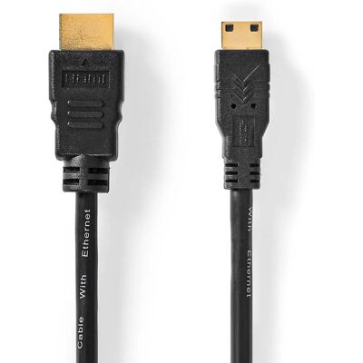 Nedis HDMI Kabel 3m Hoge Snelheid met Ethernet - Type A/C - Zwart Nedis HDMI Kabel 3m Hoge Snelheid met Ethernet - Type A/C - Zwart