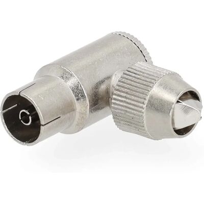 Nedis Model CSGB40925ME Nickel Gepoedercoat 90° Vrouwelijk Coaxiaal Connector - Coaxiale Connector Nedis Model CSGB40925ME Nickel Gepoedercoat 90° Vrouwelijk Coaxiaal Connector - Coaxiale Connector