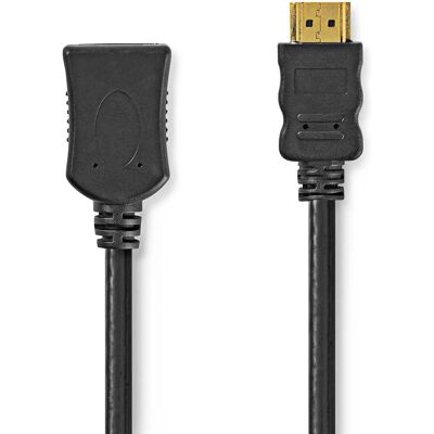 Nedis HDMI-kabel - 2m Hoge Snelheid met Ethernet - Zwart Nedis HDMI-kabel - 2m Hoge Snelheid met Ethernet - Zwart