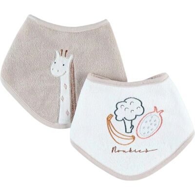 Bavaglini per bebé Noukie's - Set da 2 bandana per 0-3 mesi Bavaglini per bebé Noukie's - Set da 2 bandana per 0-3 mesi