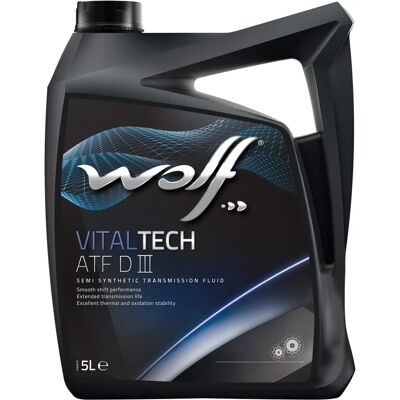 Huile de Transmission Automatique Wolf Vitaltech ATF D III 5L - Publicité Huile de Transmission Automatique Wolf Vitaltech ATF D III 5L - Publicité