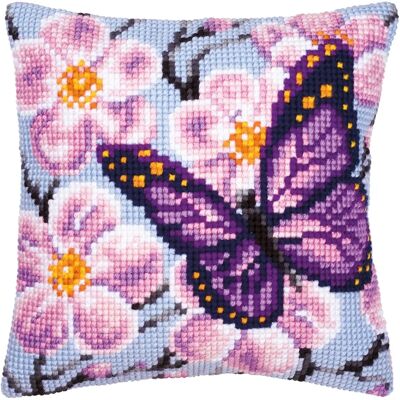 Kit coussin point de croix Vervaco - 40x40cm - Blanc Kit coussin point de croix Vervaco - 40x40cm - Blanc
