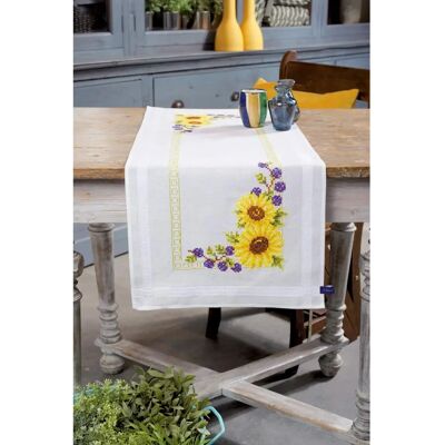 Vervaco PN-0148429 pro 0147030 chemin de table tournesol - Kit de broderie au point de croix Vervaco PN-0148429 pro 0147030 chemin de table tournesol - Kit de broderie au point de croix
