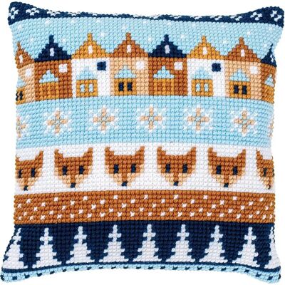 Vervaco Winter Embroidery Pillow - Cross-Stitch Kit for Holiday Decor Vervaco Winter Embroidery Pillow - Cross-Stitch Kit for Holiday Decor