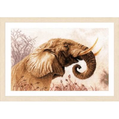 Kit de Broderie Éléphant Lanarte - 43x26cm - Publicité Kit de Broderie Éléphant Lanarte - 43x26cm - Publicité