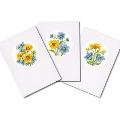 Vervaco Kreuzstich Postkarten-Set - 3 Stück, Baumwolle, Mehrfarbig Vervaco Kreuzstich Postkarten-Set - 3 Stück, Baumwolle, Mehrfarbig