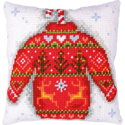 Kit de punto de cruz Vervaco Almohada - Suéter de Navidad Kit de punto de cruz Vervaco Almohada - Suéter de Navidad