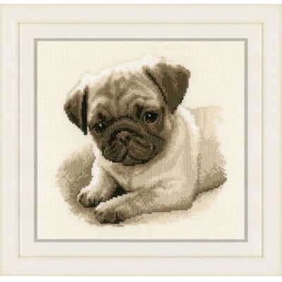 Vervaco Kit Broderie Chien - Point de Croix, Coton, 21x21cm Vervaco Kit Broderie Chien - Point de Croix, Coton, 21x21cm