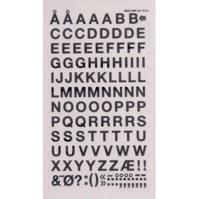 Lettres Majuscules Noires Apli 10mm - Imperméable Lettres Majuscules Noires Apli 10mm - Imperméable