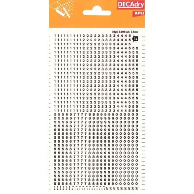 Decadry - Etiquetas Numeros 2.5mm 14 - 2.5mm - Etiquettes Decadry - Etiquetas Numeros 2.5mm 14 - 2.5mm - Etiquettes