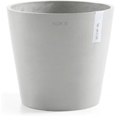 Ecopots - Vaso Tondo Amsterdam 30 Bianco Grigio - ø 30 x h. 26,3 cm - 12,8 l Ecopots - Vaso Tondo Amsterdam 30 Bianco Grigio - ø 30 x h. 26,3 cm - 12,8 l
