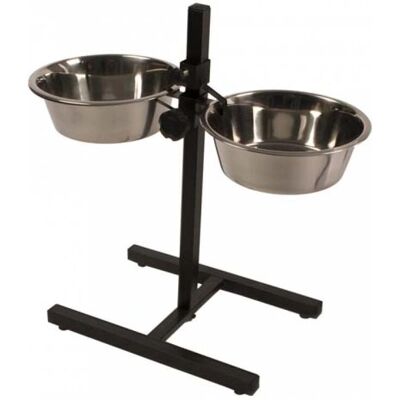 DUVO Höhenverstellbarer Hundenapfständer - 24cm Edelstahl DUVO Höhenverstellbarer Hundenapfständer - 24cm Edelstahl