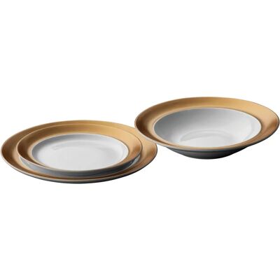 BergHOFF Gem 1698001 Eetbord - Porselein, Wit/Gold BergHOFF Gem 1698001 Eetbord - Porselein, Wit/Gold