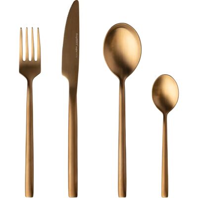 BergHOFF 1204050 Set di Posate Dorato - 4 Pezzi, Design Elegante BergHOFF 1204050 Set di Posate Dorato - 4 Pezzi, Design Elegante