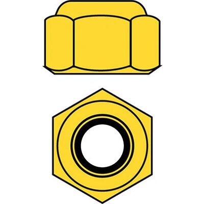 Revtec M2 Self-Locking - Goud - Aluminium - 10 st - Zeskantmoer Revtec M2 Self-Locking - Goud - Aluminium - 10 st - Zeskantmoer