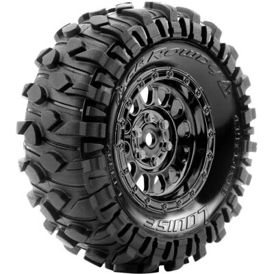 Louise CR Rowdy 1/10 Crawler - Zwart/Chrome - 1.9'' Super Soft - RC Wielen Set Louise CR Rowdy 1/10 Crawler - Zwart/Chrome - 1.9'' Super Soft - RC Wielen Set