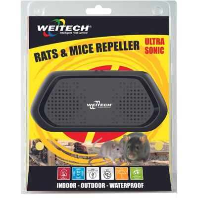 Weitech Carga Repelente de Plagas - Ultrasonido Interior/Exterior - 80m² Weitech Carga Repelente de Plagas - Ultrasonido Interior/Exterior - 80m²