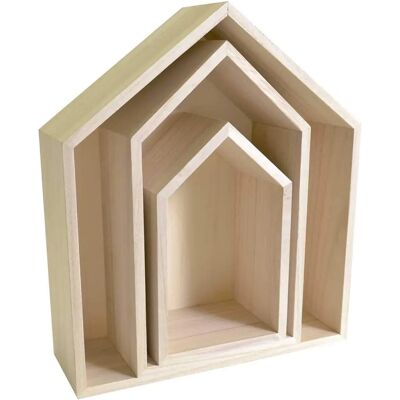 Artemio 3 Wood Shelves - House Beige - Shelves Artemio 3 Wood Shelves - House Beige - Shelves
