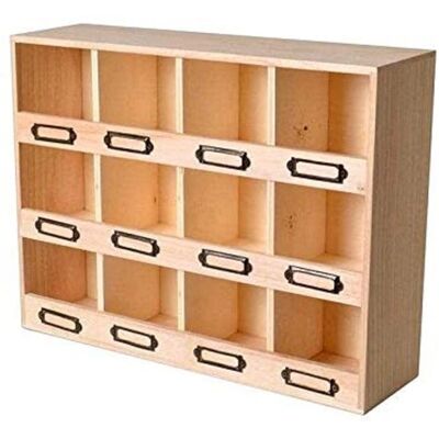 Artemio 12-slot wooden storage shelf - Storage Shelf Artemio 12-slot wooden storage shelf - Storage Shelf