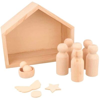 Artemio Berceau en bois - Décor de Noël - 18 x 8 x 15 cm - Publicité Artemio Berceau en bois - Décor de Noël - 18 x 8 x 15 cm - Publicité
