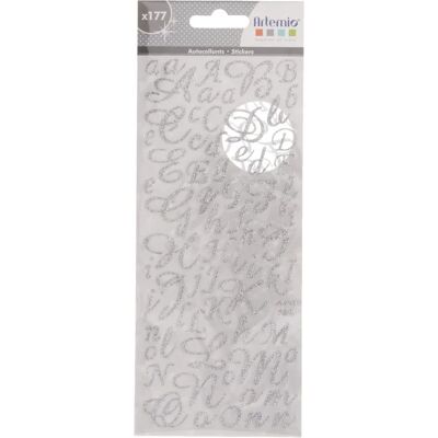 Adesivi con glitter argento Artemio - Lettere autoadesive Adesivi con glitter argento Artemio - Lettere autoadesive