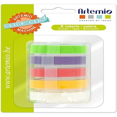 Set de 5 cintas para etiquetadora Artemio - Multicolor Set de 5 cintas para etiquetadora Artemio - Multicolor