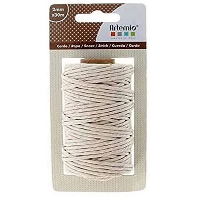 Corda bianca in cotone e canapa Artemio - 2mm x 30m Corda bianca in cotone e canapa Artemio - 2mm x 30m