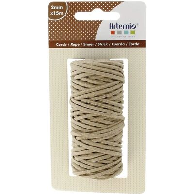 Filo in Pelle Artemio - Taupe 2mm x 15m per Macramé Filo in Pelle Artemio - Taupe 2mm x 15m per Macramé