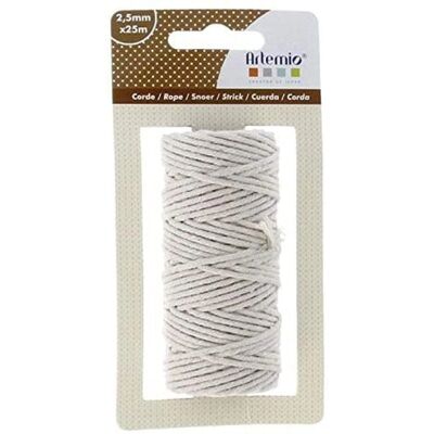 Artemio Corde en coton - 25m Beige - Corde DIY pour macramé Artemio Corde en coton - 25m Beige - Corde DIY pour macramé