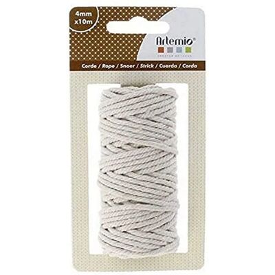 Corde en Coton Beige Artemio - 4mm x 10m - Décoration Murale - Publicité Corde en Coton Beige Artemio - 4mm x 10m - Décoration Murale - Publicité