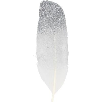 Plumes argentées avec paillettes - 12 cm - Plumes - Publicité Plumes argentées avec paillettes - 12 cm - Plumes - Publicité