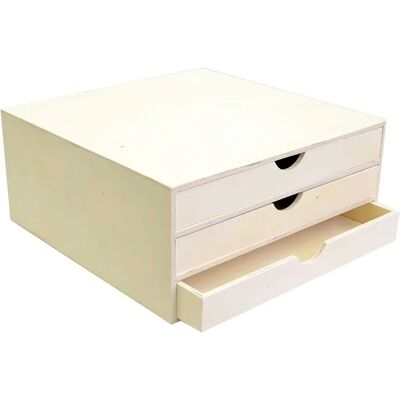 Organisateur de rangement en bois beige Artemio - 34,5x34x15,5cm - Organisateur - Publicité Organisateur de rangement en bois beige Artemio - 34,5x34x15,5cm - Organisateur - Publicité