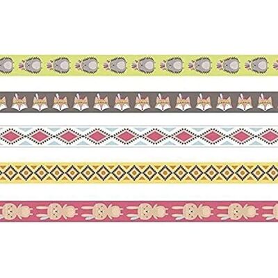 Artemio 5 Cintas de enmascarar - Tótem indio multicolor - Cintas de 5 m x 1,5 cm Artemio 5 Cintas de enmascarar - Tótem indio multicolor - Cintas de 5 m x 1,5 cm